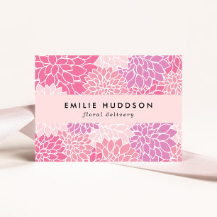 Pink Dahlia Blume, Floristina, Blume Shop Visitenkarte