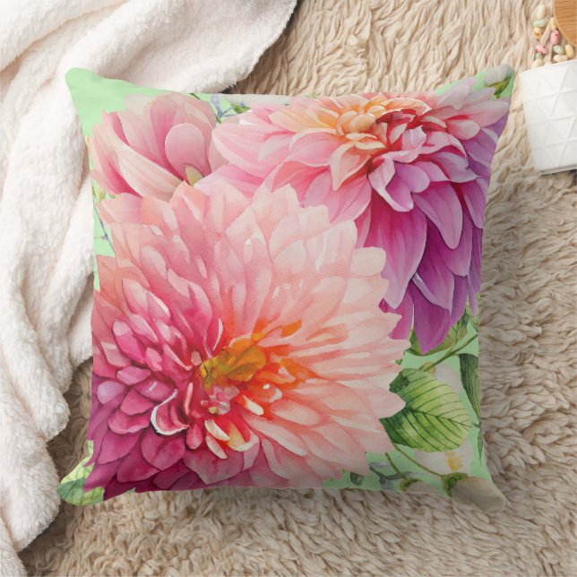 Pink Dahlia Blume Kissen (Decke)