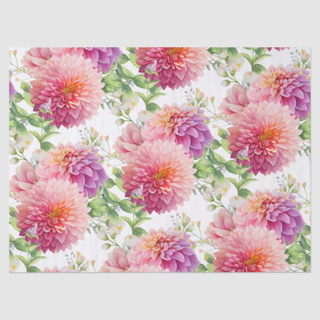 Pink Dahlia Blume Seidenpapier (Vorderseite)