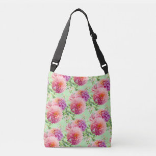 Pink Dahlia Blume Tragetaschen Mit Langen Trägern