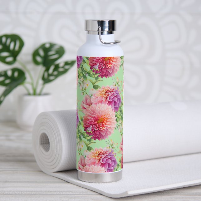 Pink Dahlia Blume Trinkflasche (Yoga)