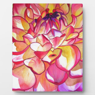 Pink-Dahlia-Blumen-Aquarell-Fine-Art Fotoplatte