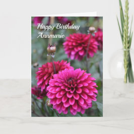 Pink Dahlia Floral Fotograf Happy Birthday Karte
