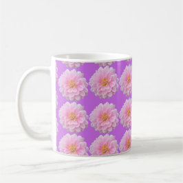 Pink Dahlia Flower Pattern Purple Kaffeetasse