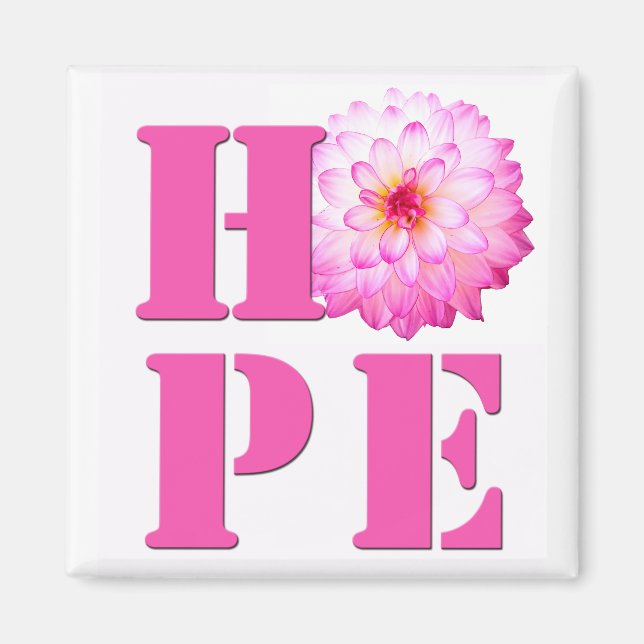Pink Dahlia Flower Photo HOP Magnet (Devant)