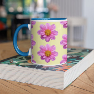 Pink Dahlia Pattern Tasse