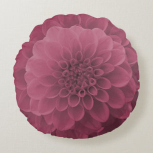 Pink Dahlia Rundes Kissen