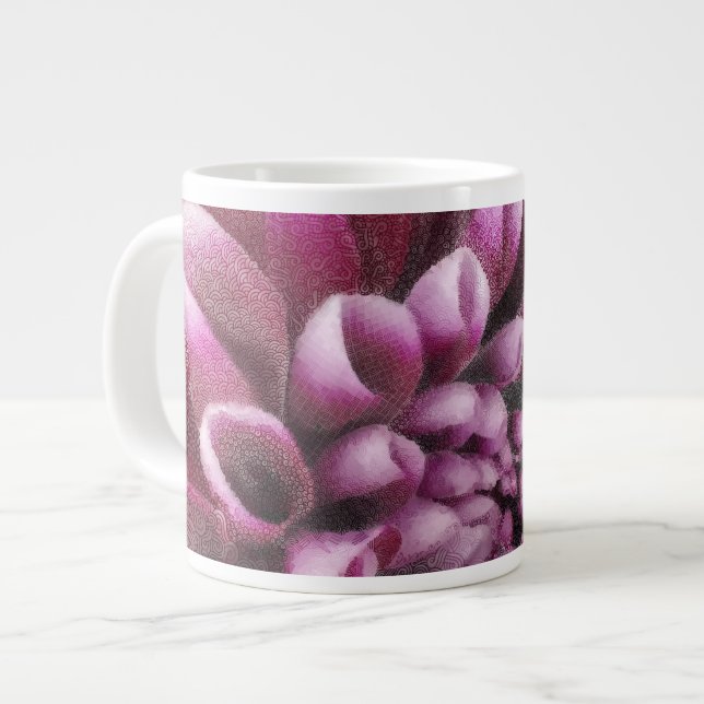 Pink-Dahlia-Tasse Jumbo-Tasse (Vorderseite Links)