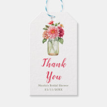 Pink Dahlias Mason Jar Brautparty