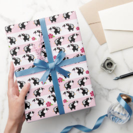 Pink Daimler Kuh Farm Thema Umschlagpapier Geschenkpapier