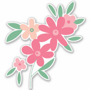 Pink Dainty Blume Motif Aufkleber