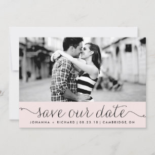 Pink Dainty Script Rette unsere Datumsanzeige Save The Date