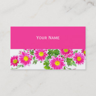 Pink Daisies / Asters Bouquet + Ihre Ideen Visitenkarte