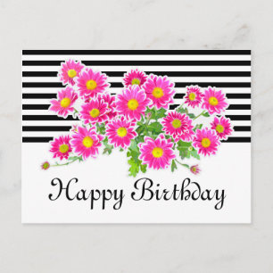 Pink Daisies / Asters Bouquet + your ideas Postkarte