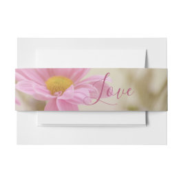 Pink Daisies Einladung zum Hochzeitsfest Bauchband Einladungsbanderole
