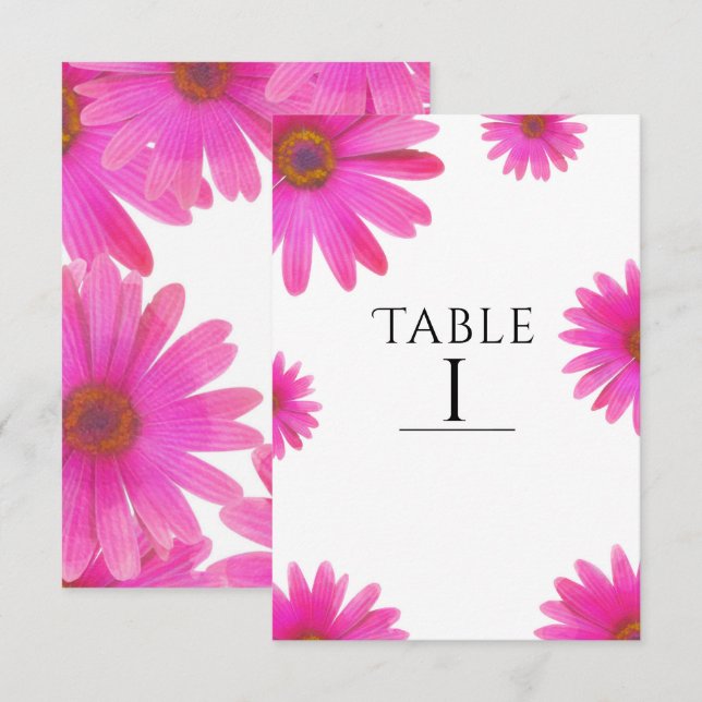 Pink Daisies Floral Daisy Elegante Land Rustikal Einladung (Vorne/Hinten)