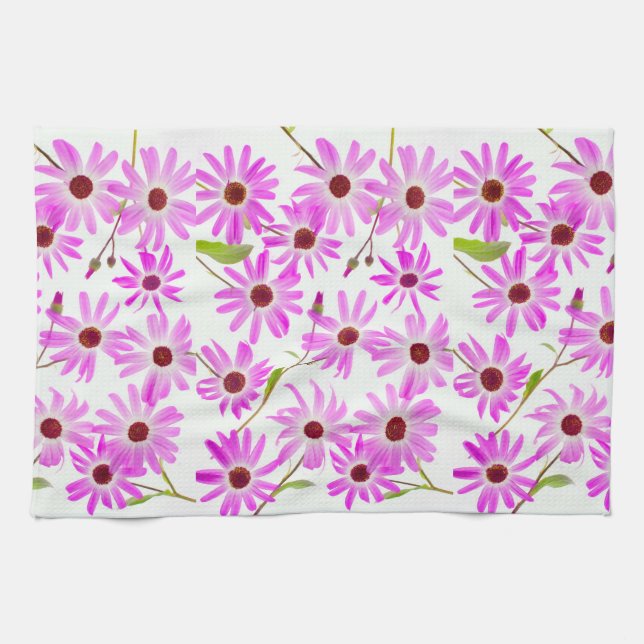 Pink Daisies Geschirrtuch (Horizontal)