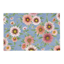 Pink Daisies Hübsches Blumenmuster auf blau