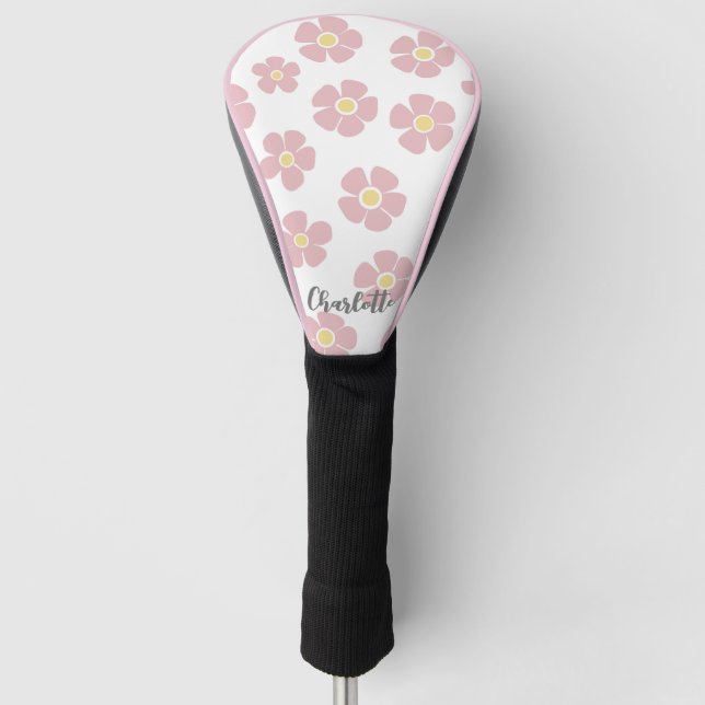 Pink Daisies Ladys Golf Head Cover Headcover (Vorderseite)