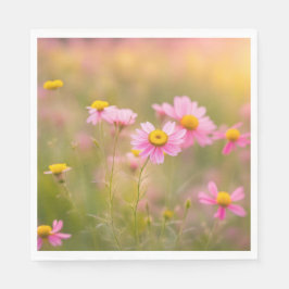 Pink Daisies Meadow Serviette