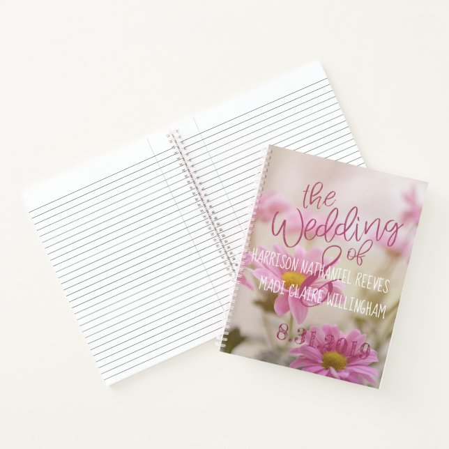 Pink Daisies Spiral Notebook Romantische Blume Notizbuch (Innenseite)