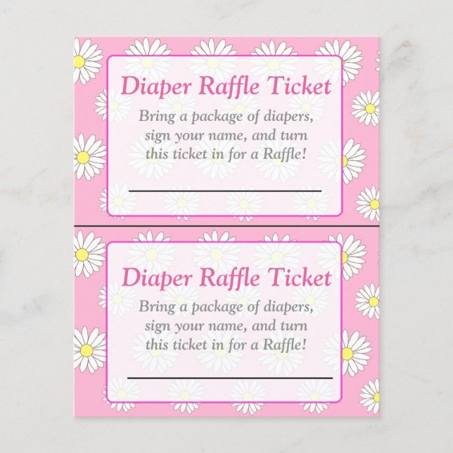 Pink Daisies Themed Baby Dusche Spiele Flyer (Vorne)