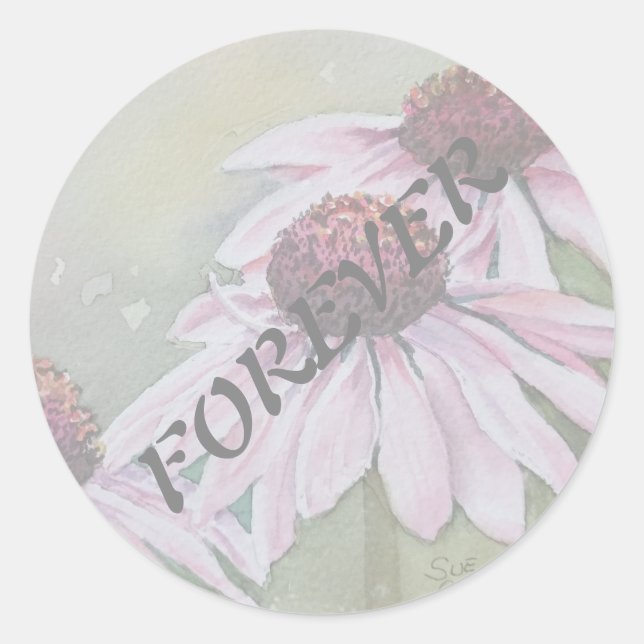 PINK DAISIES WEDD STICKERS (Vorderseite)
