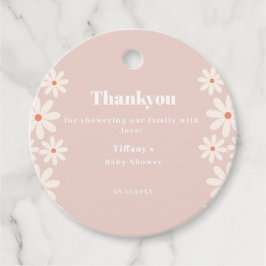 Pink Daisy Baby Dusche Blumenbeet Geschenkanhänger