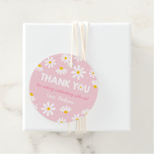 Pink Daisy Birthday Vielen Dank Geschenkanhänger