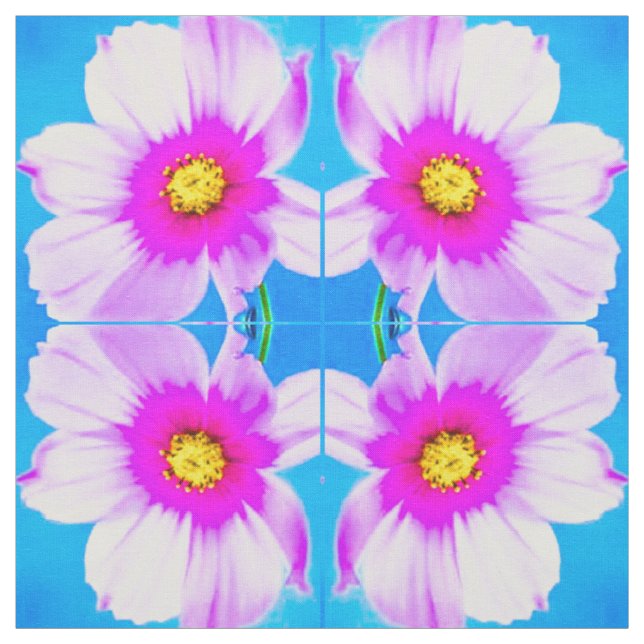Pink Daisy Blues Fabric Stoff (Muster)
