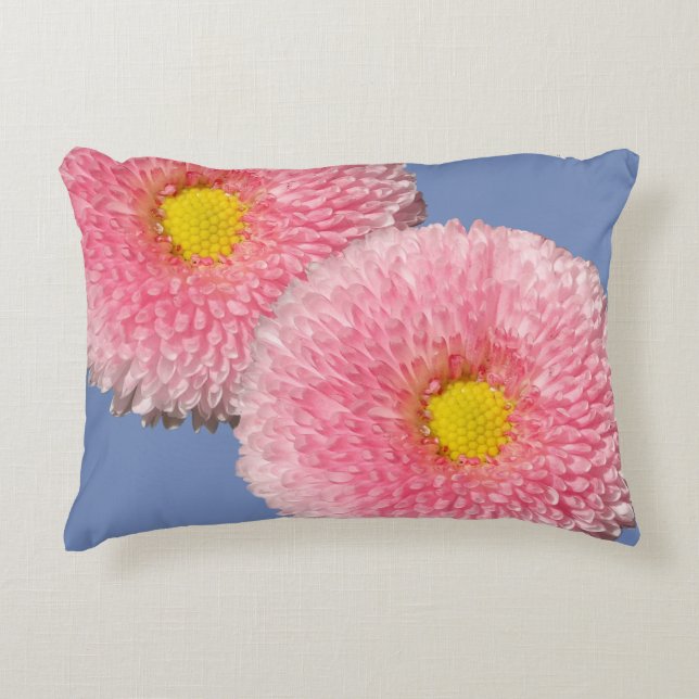 Pink Daisy Blume Akzente Kissen (Vorderseite)