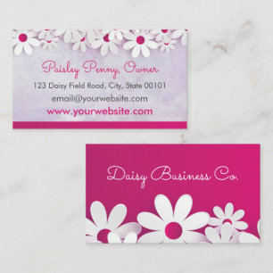 Pink Daisy Blume Business Card Visitenkarte