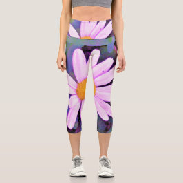 Pink Daisy Blume Capri Leggings