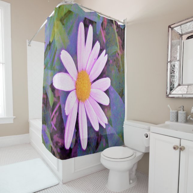 Pink Daisy Blume Duschvorhang (Beispiel)