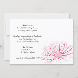 Pink Daisy Blume Effekt nach Hochzeitstag Brunch Einladung