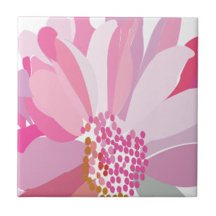 Pink Daisy Blume Fliese