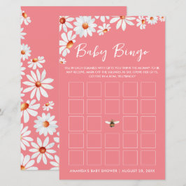 Pink Daisy & Bumblebee Baby Bingo