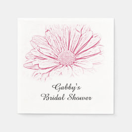 Pink Daisy Effect Floral Brautparty Serviette