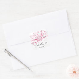 Pink Daisy Effect Floral Wedding Quadratischer Aufkleber