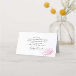 Pink Daisy Effect Floral Wedding Wohltätigkeit Fav Platzkarte
