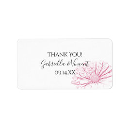Pink Daisy Effect Wedding Vielen Dank für Ihre Unt Adressaufkleber