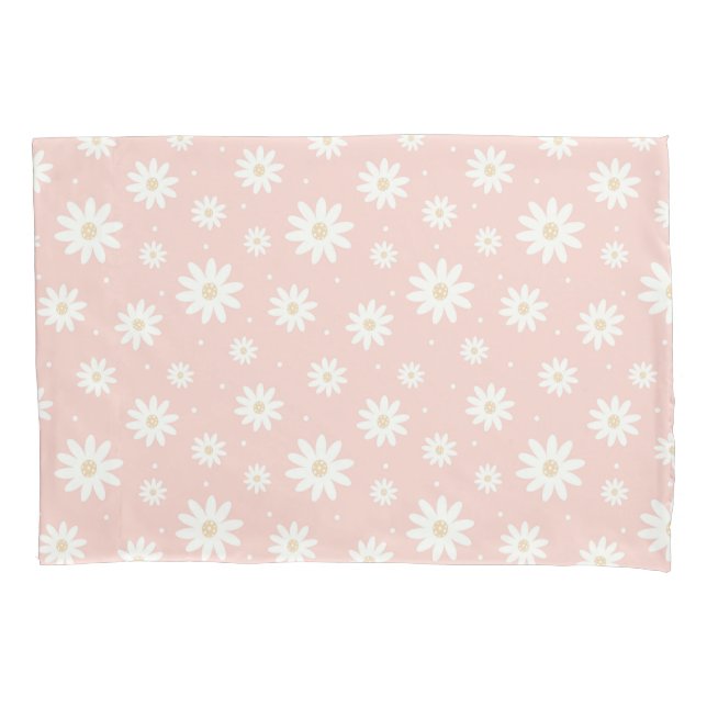 Pink Daisy Floral Kissenbezug (Vorderseite)