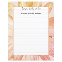 Pink Daisy Floral Writer Paper