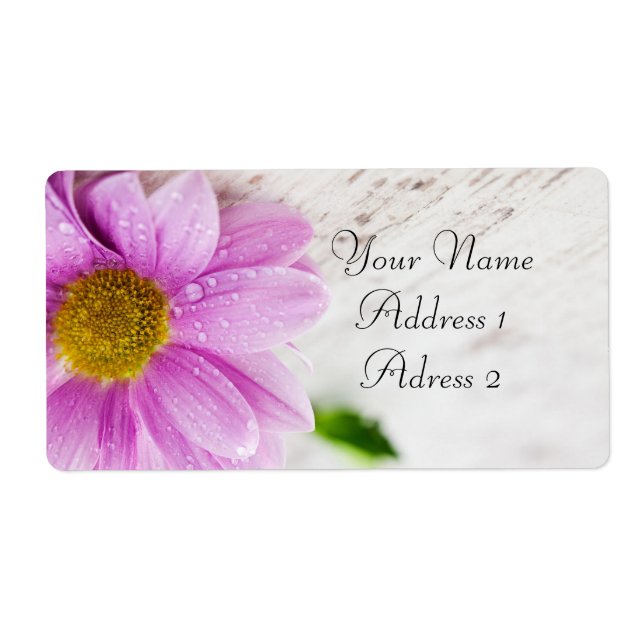 Pink Daisy Flower Shipping Labels (Vorne)