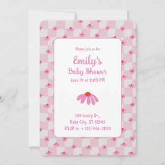 Pink Daisy for Baby Girl | Baby Shower Invitation