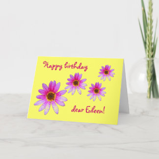 Pink Daisy Happy Birthday Eileen Karte