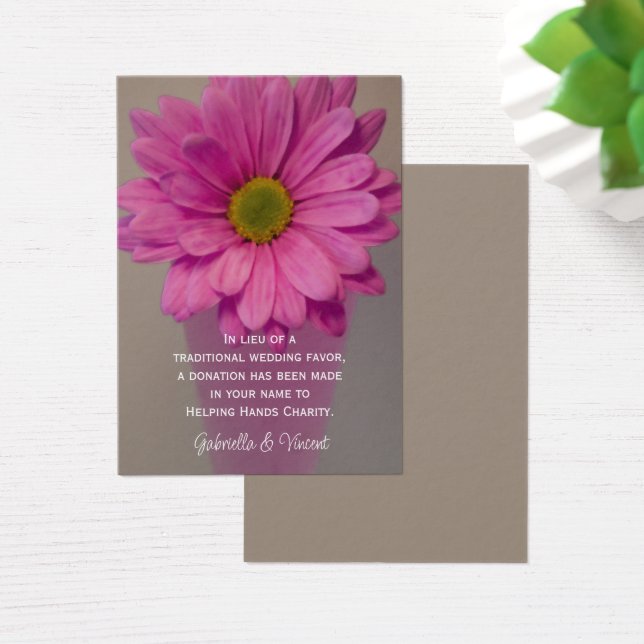 Pink Daisy in Vase Wedding Wohltätigkeit Fevor Car (Schreibtisch)