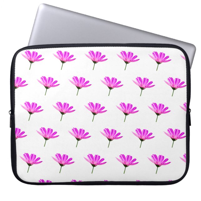 Pink Daisy Laptopschutzhülle (Vorderseite)