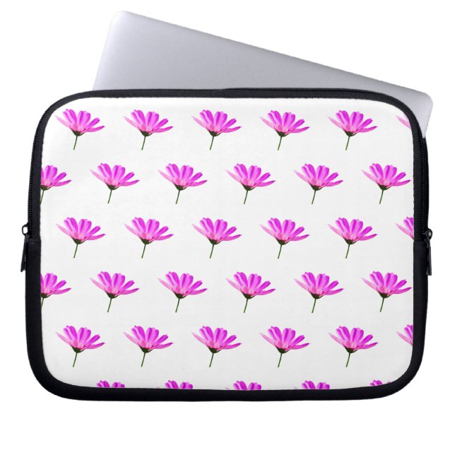 Pink Daisy Laptopschutzhülle (Vorderseite)