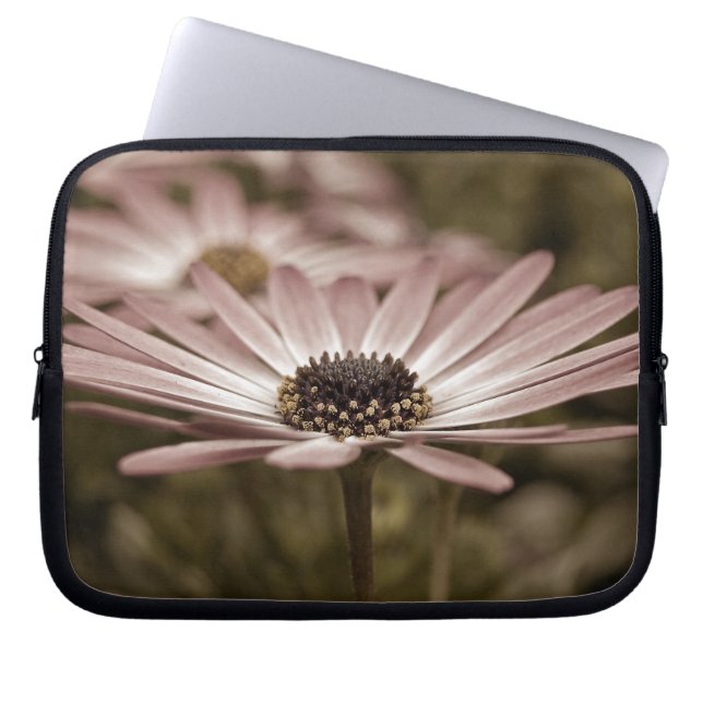 Pink Daisy Laptopschutzhülle (Vorderseite)
